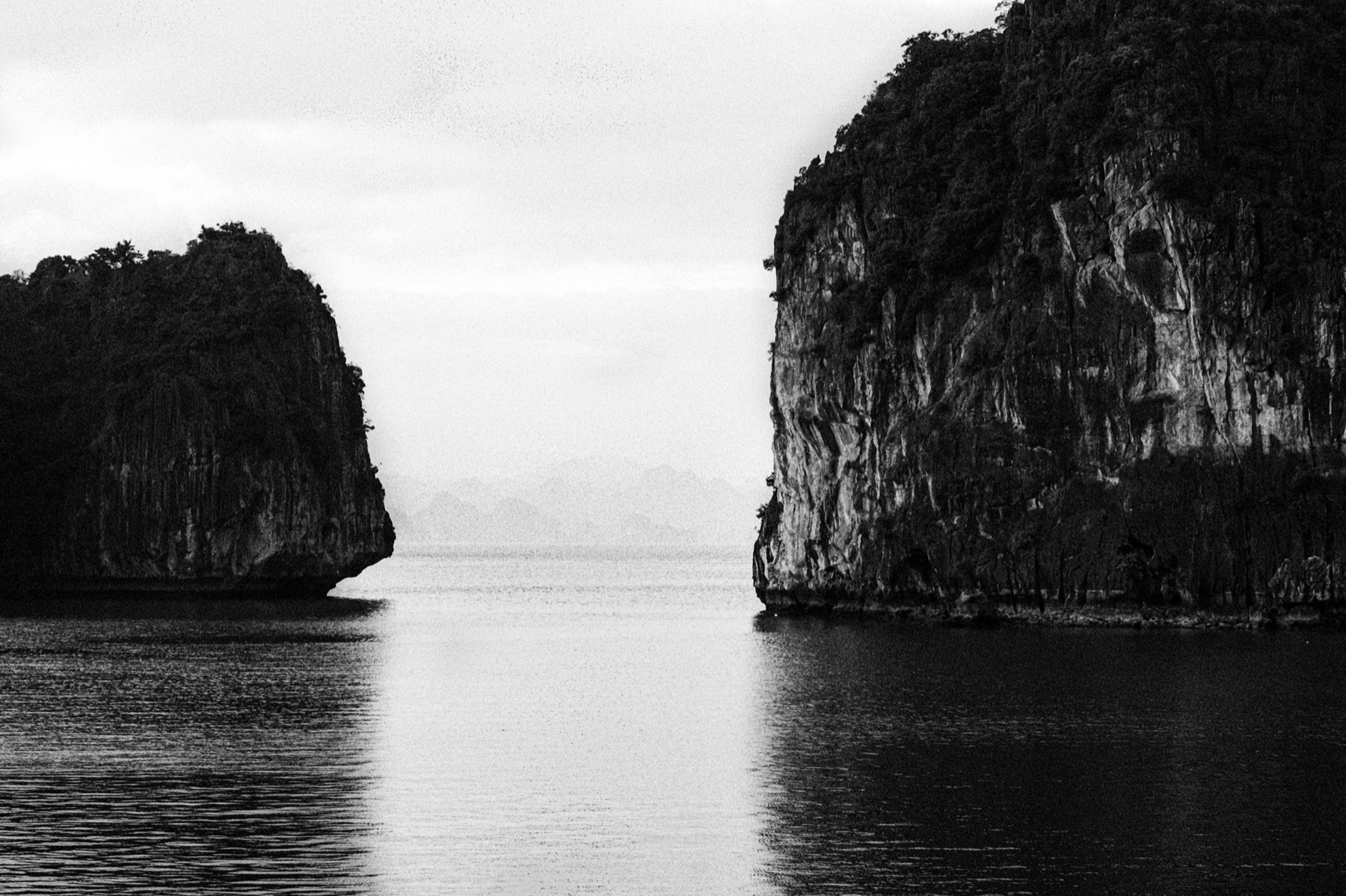 Limestone karsts rising from Halong Bay, Vietnam